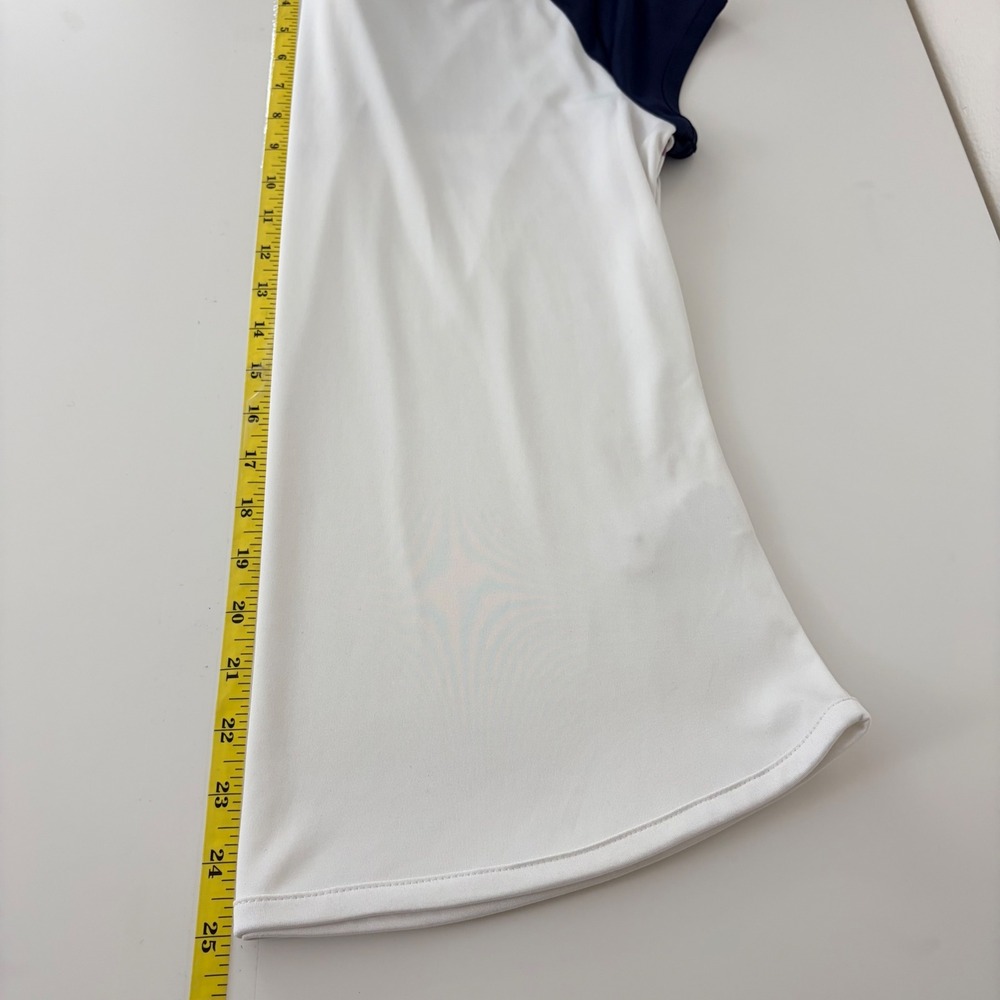 PGA Tour Womens M Golf Polo Shirt Navy White Floral Classic Preppy Tennis Sporty - Picture 5 of 8